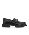 Ferragamo Elegant Douglas Loafers With Iconic Embellishment In Black