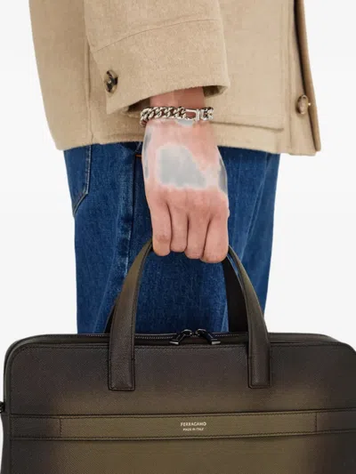 Ferragamo Gancini Chain Bracelet In Brown