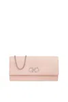 Ferragamo Gancini Chain-linked Wallet In Pink
