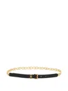 Ferragamo Gancini-chain Square-buckle Belt In Black