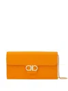 Ferragamo Gancini Chain-strap Clutch Bag In Orange