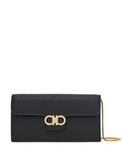 Ferragamo Gancini Chain Wallet In Black