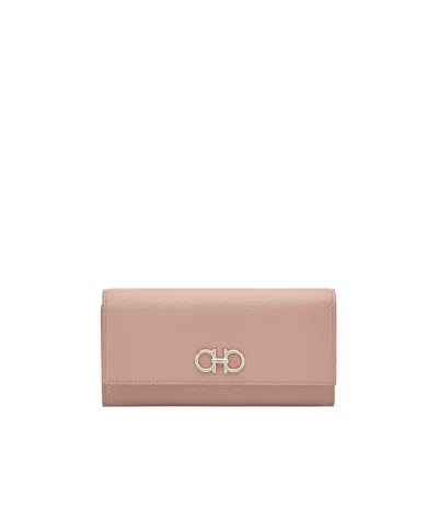 Ferragamo Gancini Chain Wallet In Nude