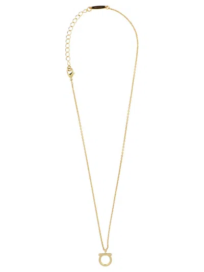 Ferragamo Gancini Chained Necklace In Golden