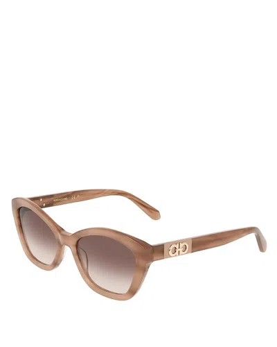 Ferragamo Gancini Charm Cat Eye Sunglasses, 55mm In Brown