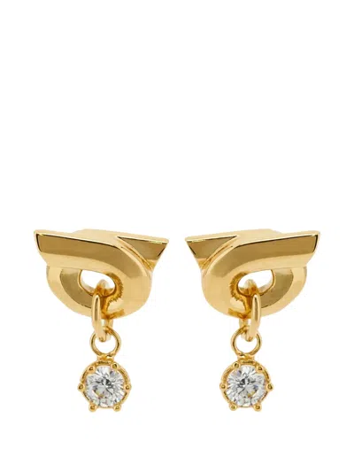 Ferragamo Gancini Charm Earrings In Gold