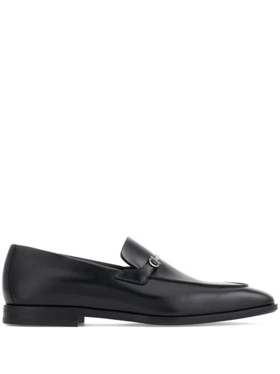 FERRAGAMO GANCINI-CHARM LEATHER MOCASSIN LOAFERS