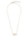 Ferragamo Necklace Featuring Gancini Pendant Adorned With Crystals In Gold