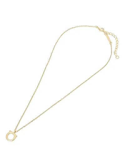 Ferragamo Women Gold-colored Necklace With Gancini Charm In Brass Woman