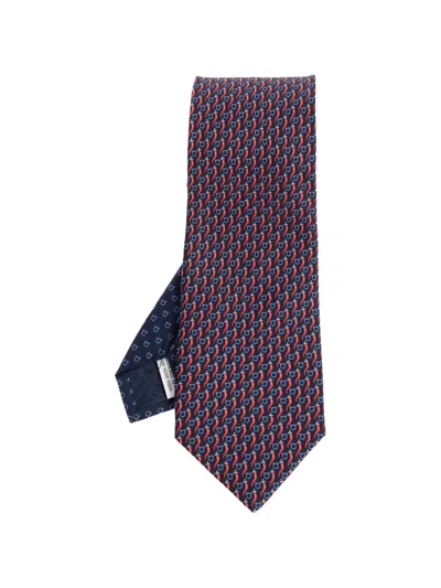 Ferragamo Gancini Chilli-print Tie In Multi
