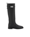 Ferragamo Stivale Ryder Leather Boots In Black