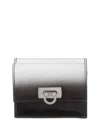 Ferragamo Gancini Clasp Leather Card Case Wallet In White