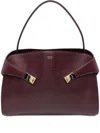 Ferragamo Medium Hug Leather Shoulder Bag In Red