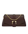 Ferragamo Gancini Clasp Small Shoulder Bag In Black