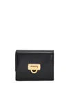 Ferragamo Gancini Clasp Wanda French Folding Wallet In Schwarz
