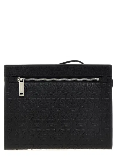 Ferragamo Gancini Clutch In Black
