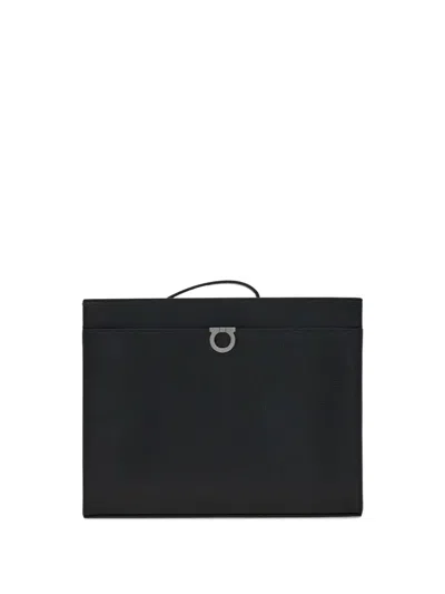 Ferragamo Gancini Clutch Bags In Black