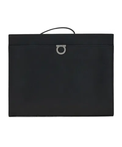 Ferragamo Gancini Clutch In Black