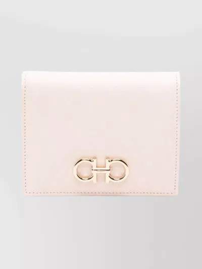 Ferragamo Gancini Compact Bifold Wallet In Pink