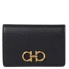 Ferragamo Gancini Compact Card Holder In Black