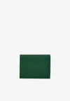 Ferragamo Gancini Compact Leather Wallet In Forest Green
