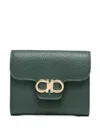Ferragamo Gancini Compact Wallet In Green