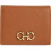 Ferragamo Compact Wallet Gold-tone Hardware In Brown