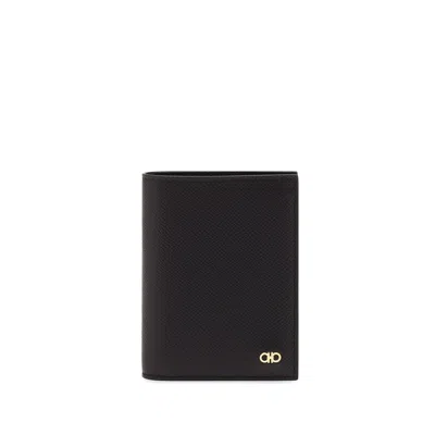 Ferragamo Gancini Compact Wallet In Black