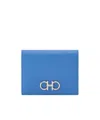 Ferragamo Gancini Compact Wallet In Blue