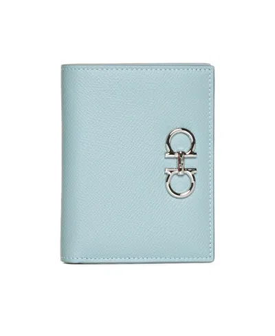 Ferragamo Gancini Compact Wallet In Blue