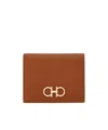 Ferragamo Compact Wallet Gold-tone Hardware In Brown
