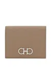 Ferragamo Gancini Compact Wallet In Brown
