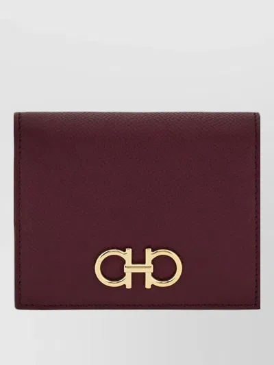 Ferragamo Gancini Compact Wallet French Style Leather