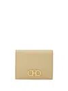 Ferragamo Gancini Compact Wallet In Neutrals