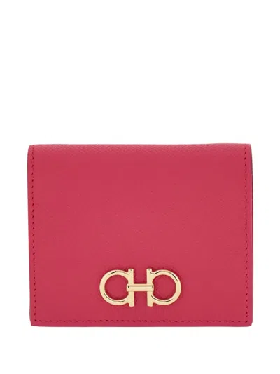 Ferragamo Gancini Compact Wallet In Pink