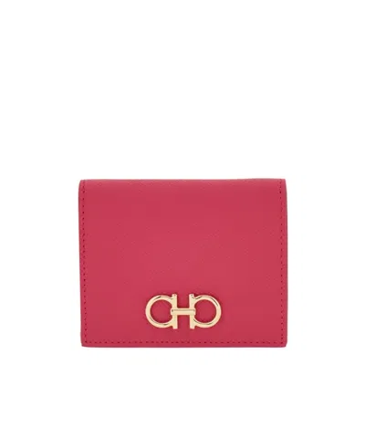 Ferragamo Gancini Compact Wallet In Pink