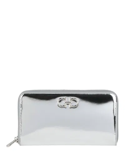 Ferragamo Gancini Contential Wallet In Blue