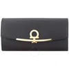 Ferragamo Gancino Clip With Textured Finish In Black