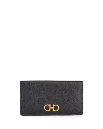 Ferragamo Gancini Continental Wallet In Black