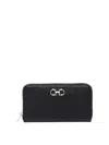 Ferragamo Gancini Continental Wallet In Black