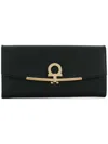 Ferragamo Gancino Clip With Textured Finish In Black