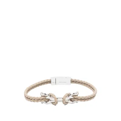 Ferragamo Gancini Cord Bracelet In Neutral