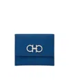 Ferragamo Gancini Credit Card Holder In Blue