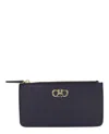 Ferragamo Gancini Credit Card Holder In Blue