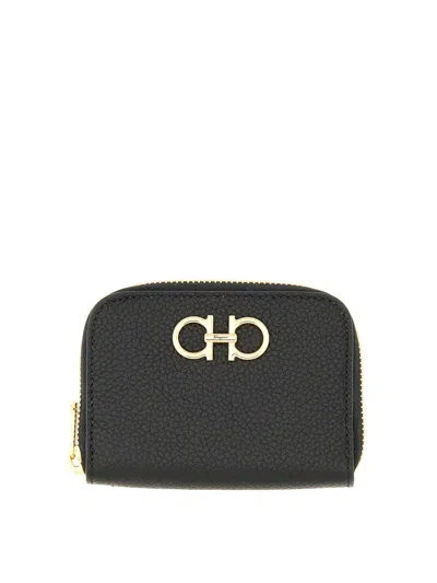 Ferragamo Gancini Credit Card Holder In Black