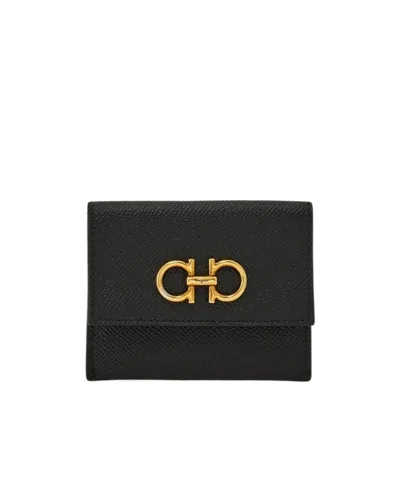Ferragamo Gancini Credit Card Holder In Black