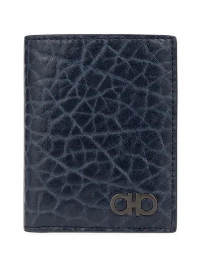Ferragamo Gancini Credit Card Holder In Blue