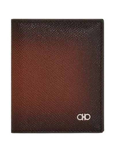 Ferragamo Gancini Credit Card Holder In Brown