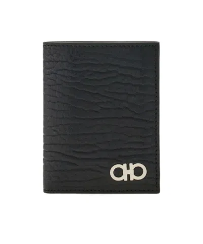 Ferragamo Gancini Credit Card Holder In Brown