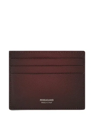 Ferragamo Gancini Credit Card Holder In Brown